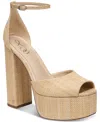Sam Edelman Kori Platform Sandal In Bleached Beechwood Raffia