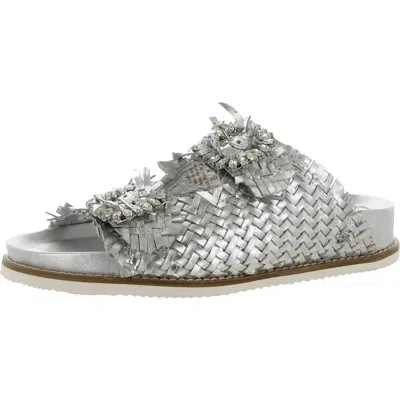 Sam Edelman Womens Metallic Leather Slide Sandals In Multi