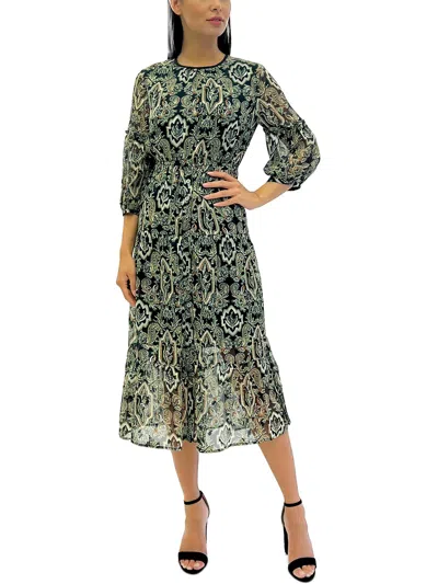 Sam Edelman Womens Paisley Long Midi Dress In Green