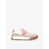 Sam Edelman Langley Lace Up Sneaker White/warm Blush Leather In Pink Comb