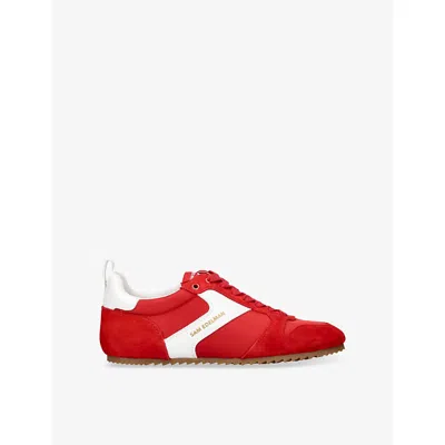 Sam Edelman Womens Red Zaria Suede Low-top Trainers Eur 37 / 4 Uk