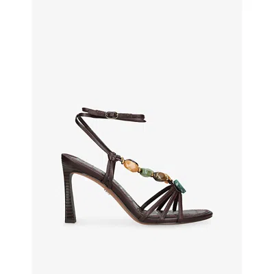 SAM EDELMAN WOMENS IMANI 2 LEATHER HEELED SANDALS DARK BROWN EUR 38/5 UK