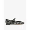 Sam Edelman Womens Faux Suede Rhinestone Mary Janes In Black