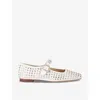 Sam Edelman Womens Michaela Rhinestone-embellished Ballet Flats Whit In White