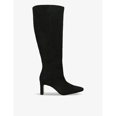 SAM EDELMAN WOMENS BLACK SYLVIA KNEE-HIGH SUEDE HEELED BOOTS EUR 36.5 / 3.5 UK