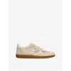 Sam Edelman Womens Tan Comb Kyla Branded Suede And Mesh Low-top Trainers In Tan Comb