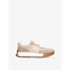 Sam Edelman Langley Lace Up Sneaker Tan Mesh Suede In Tan Comb