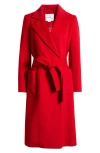 Sam Edelman Wool Blend Wrap Coat In Crimson Red