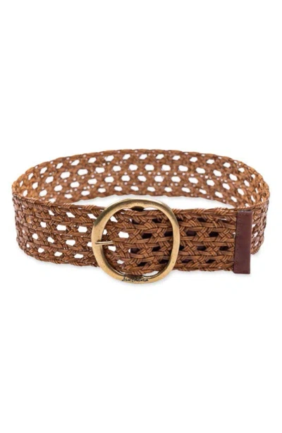 Sam Edelman Woven Leather Belt In Brown