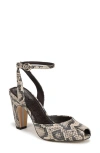 Sam Edelman Wrenna Ankle Strap Peep Toe Pump In Gray