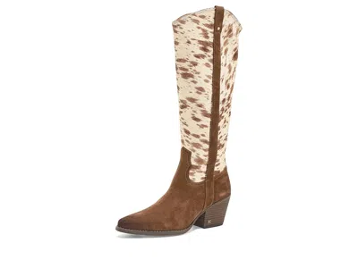 Sam Edelman Wyatt Women's Boots Warm Nutmeg/taupe Ivory Wide Calf: 8.5 M, Leather In Brown