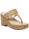 Sam Edelman Yardlie Womens Patent Cork Wedge Sandals In Multi