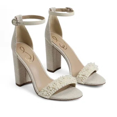 Sam Edelman Yaro Block Heel Sandal In Modern Ivory Pearl In Multi