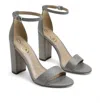 Sam Edelman Yaro Block Heel Sandal In Pewter In Silver