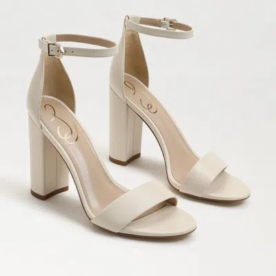 Sam Edelman Yaro E85111b103 Sandals Ivory Ankle Strap Block Heel Zap1123 In Brown