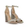 Sam Edelman Yaro E8511fq262 Sandal Womens 10.5 Silver Leather Block Heel Khd1021 In Silver