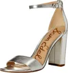 Sam Edelman Yaro E8511l6901 Sandal Womens 10.5 Silver Leather Block Heel Zpo1933 In Silver