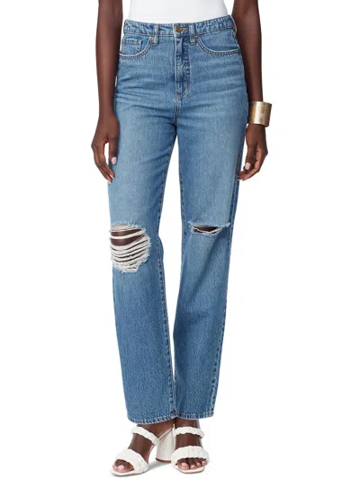 Sam Edelman Yaro Womens High-rise 90s Pinched Waist Straight Leg Jeans In Blue