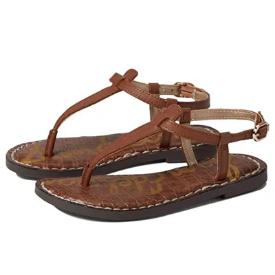 Sam Edelman Kids' Youth  Gigi Mini Sandals Saddle Leather Ankle Strap Zap854 In Brown
