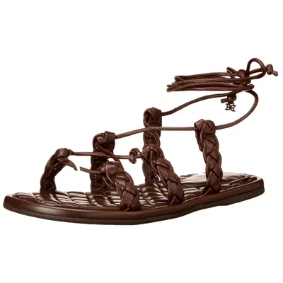 Sam Edelman Zariah Woven Faux Leather Sandals In Chocolate