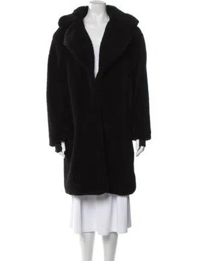 Pre-owned Sam Faux Fur Coat In Black
