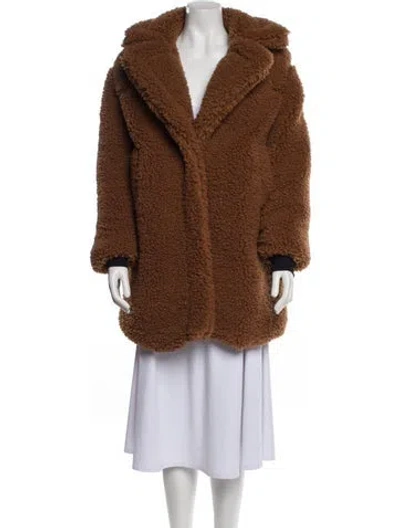 Pre-owned Sam Faux Fur Coat In Brown