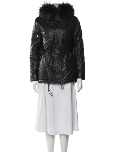 Pre-owned Sam Faux Fur Coat In Gray