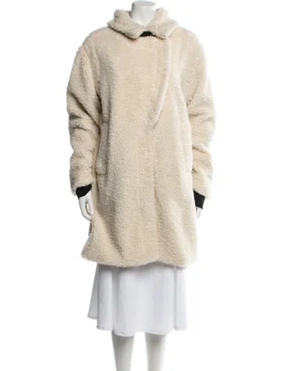 Pre-owned Sam Faux Fur Coat In Neutral