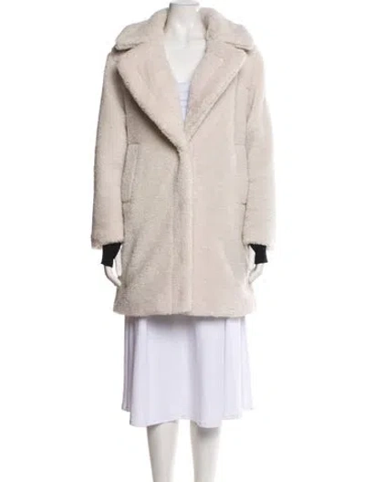 Pre-owned Sam Faux Fur Coat W/ Tags In Neutral