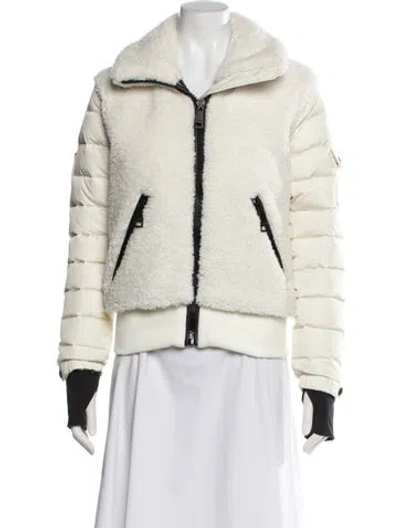 Pre-owned Sam Faux Fur Down Jacket In White