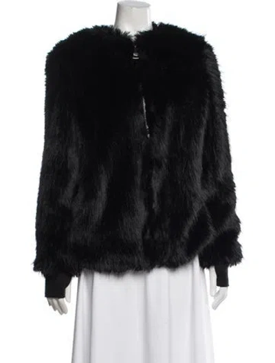 Pre-owned Sam Faux Fur Faux Fur Coat W/ Tags In Black