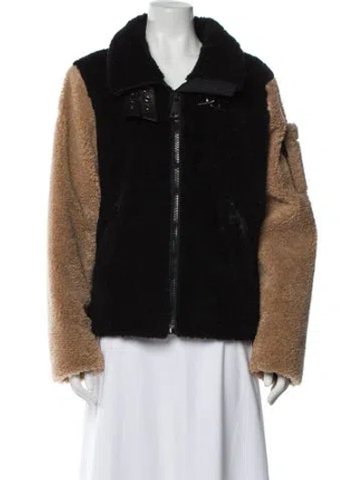 Pre-owned Sam Faux Fur Faux Fur Jacket In Black