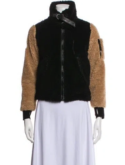 Pre-owned Sam Faux Fur Faux Fur Jacket In Black