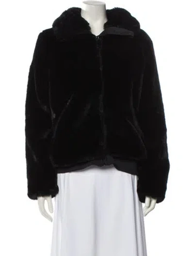 Pre-owned Sam Faux Fur Jacket In Black