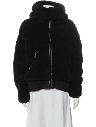Pre-owned Sam Faux Fur Jacket In Black