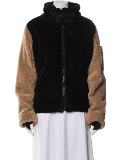 Pre-owned Sam Faux Fur Jacket In Black