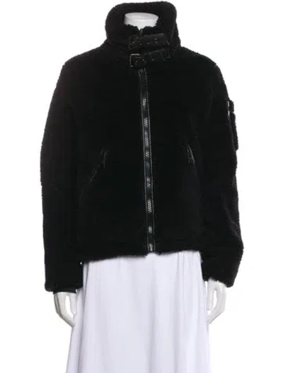 Pre-owned Sam Faux Fur Jacket In Black