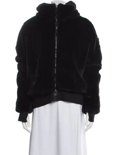 Pre-owned Sam Faux Fur Jacket In Black