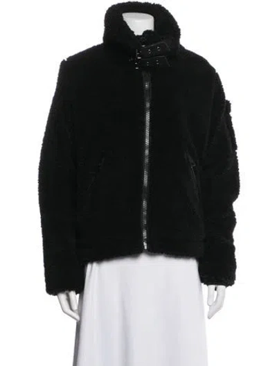 Pre-owned Sam Faux Fur Jacket In Black