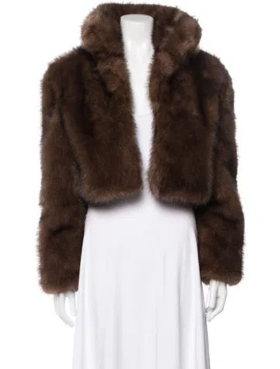 Pre-owned Sam Faux Fur Jacket W/ Tags In Brown