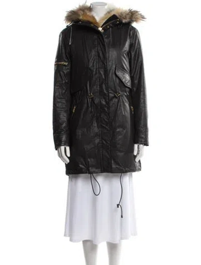 Pre-owned Sam Faux Fur Vest In Green