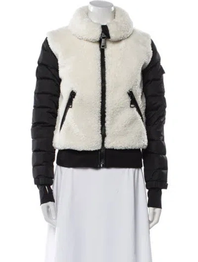 Pre-owned Sam Faux Shearling Down Jacket In Neutral