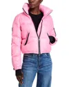 Sam Freestyle Cropped Puffer Coat In Bright Pink