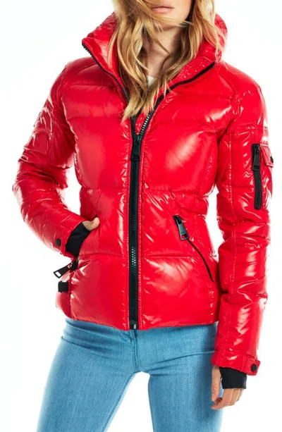 Sam . Freestyle Water Resistant Down Puffer Coat In Red
