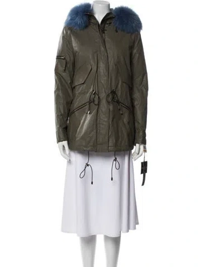 Pre-owned Sam Fur Coat In Green