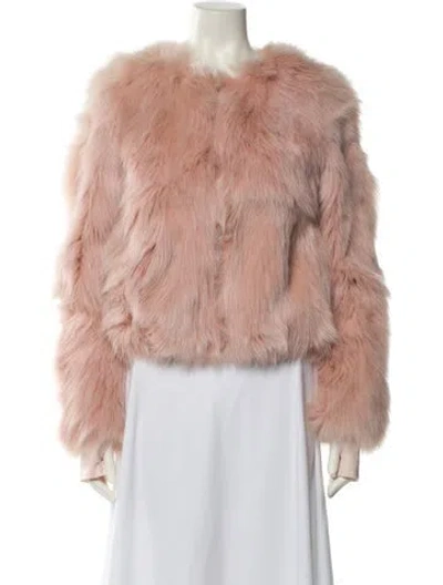 Pre-owned Sam Fur Fur Jacket In Pink