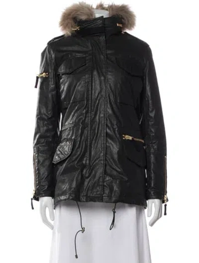 Pre-owned Sam Fur Jacket In Black