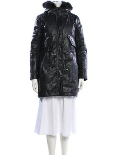 Pre-owned Sam Fur Jacket In Gray