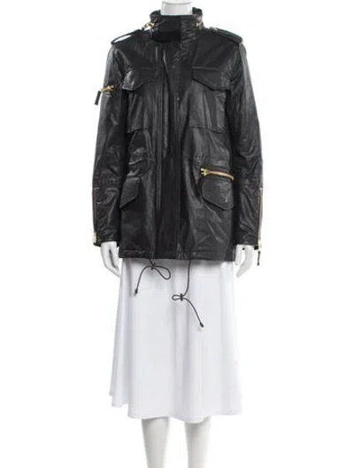 Pre-owned Sam Fur Jacket In Gray