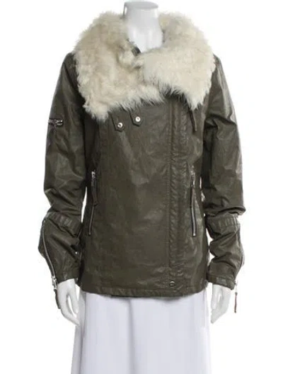 Pre-owned Sam Fur Jacket In Neutral